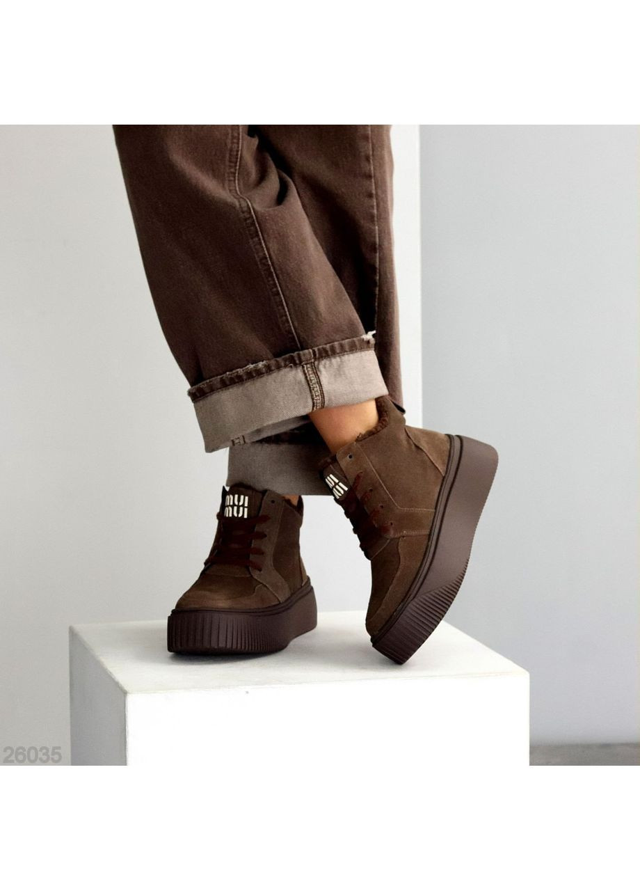 Зимние зимние ботинки No Brand из натуральной замши