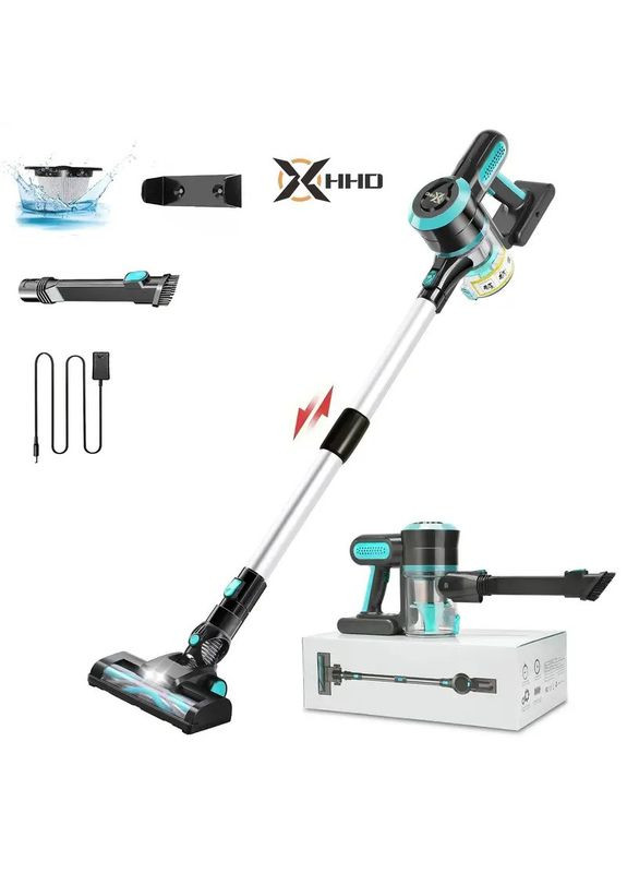 Бездротовий пилосос HHD A19-150R 4-в-1 зелений— 25КПа, 35 хв роботи, тиха робота, для шерсті тварин і твердих підлог China (351854985)