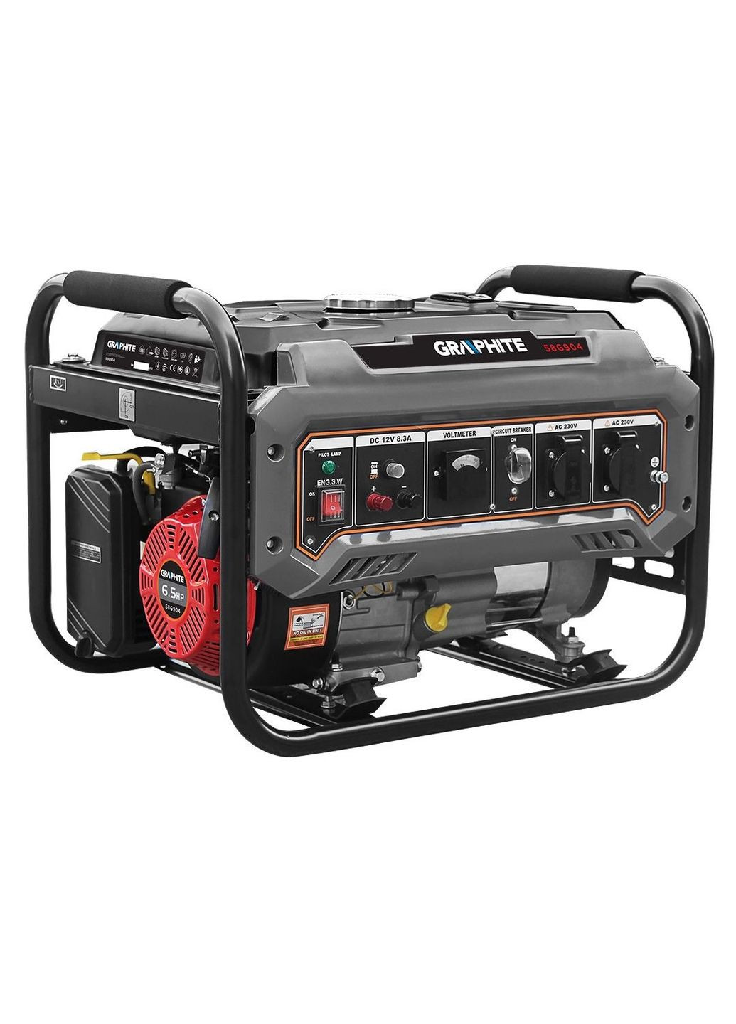 Генератор бензиновий 230В (1 фаза), 2/2.2кВт, ручний старт, AVR, 40кг Graphite (314776702)