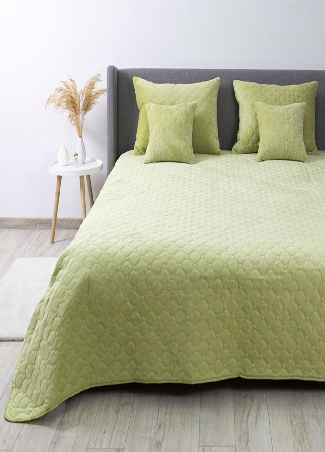 Покривало . Покривало 220х240 см. Покривало Велюр колір салатовий. ТЕП Покривало (322169670)