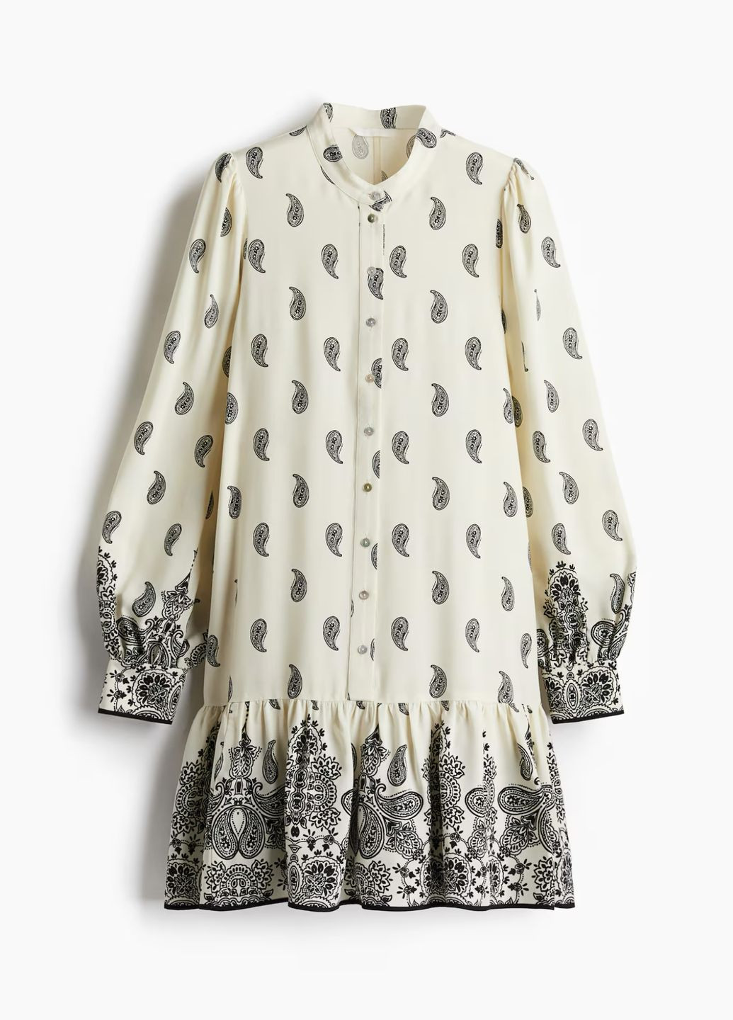 Кремова сукня міні етно H&M з орнаментом