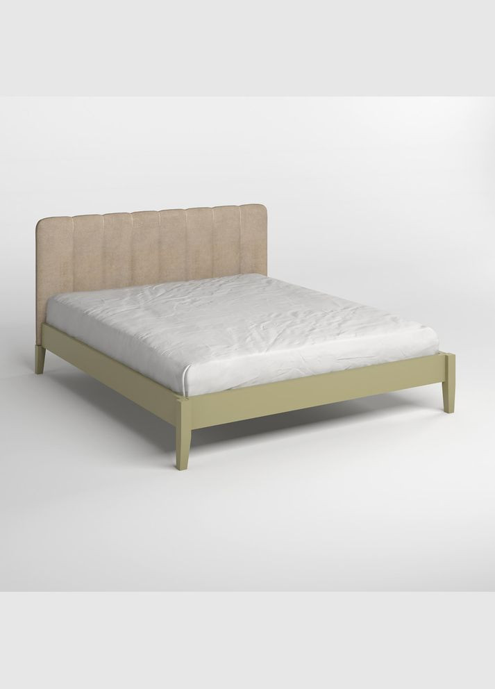 Двоспальне дерев'яне ліжко Лондон ДК (RAL1020)//Аляска 23 (Бежевий) Б1 140х190 см (MBG-6818) Mebigrand (368280606)