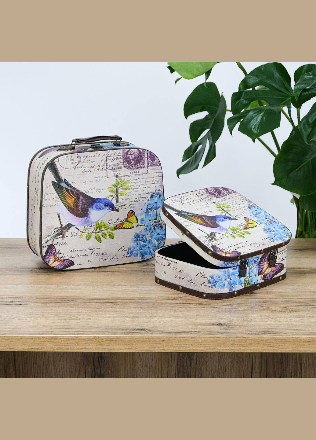 Валіза набір з 2-х - Птах (SH31193-079) Гранд Презент (322190831)