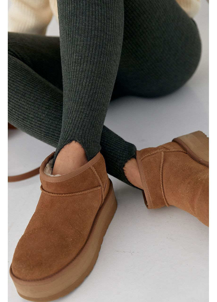 Утепленные лосины в рубчик со штрипками - серый цвет Lurex (370601951)