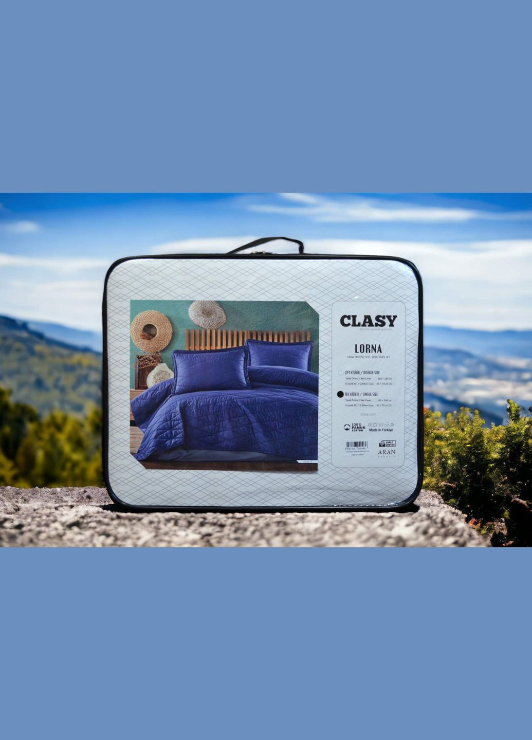 Покрывало с наволочкой 180 x 240 см Lorna Lacivert Clasy (340458774)