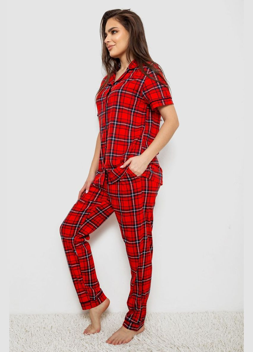 Красная всесезон пижама женская в клетку Fashion