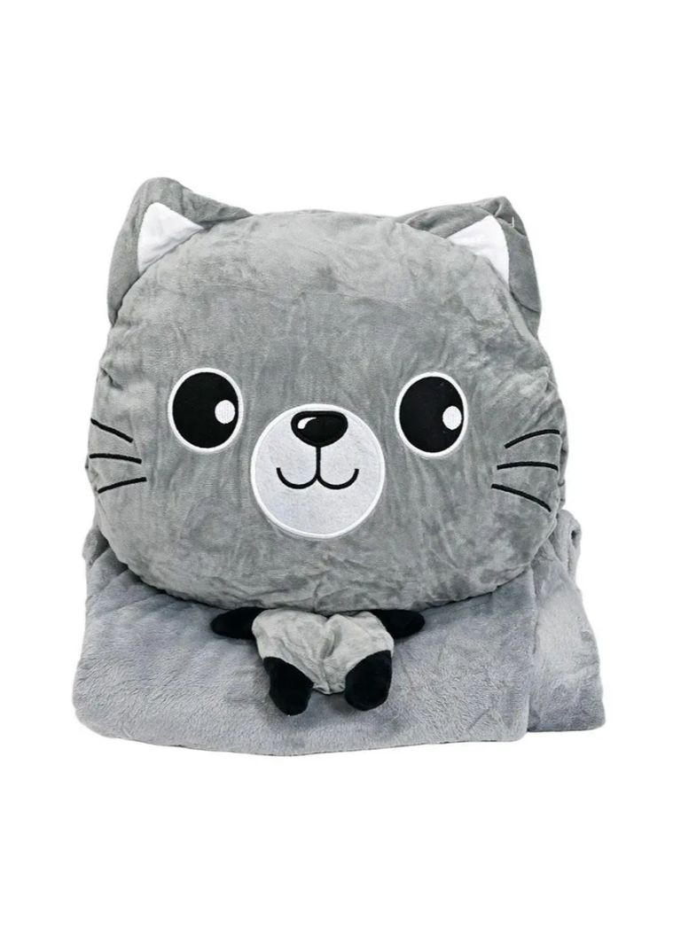 Детская мягкая игрушка "Кошечка" L1128(Grey) игрушка с пледом, размер 40 см BMW (315351992)