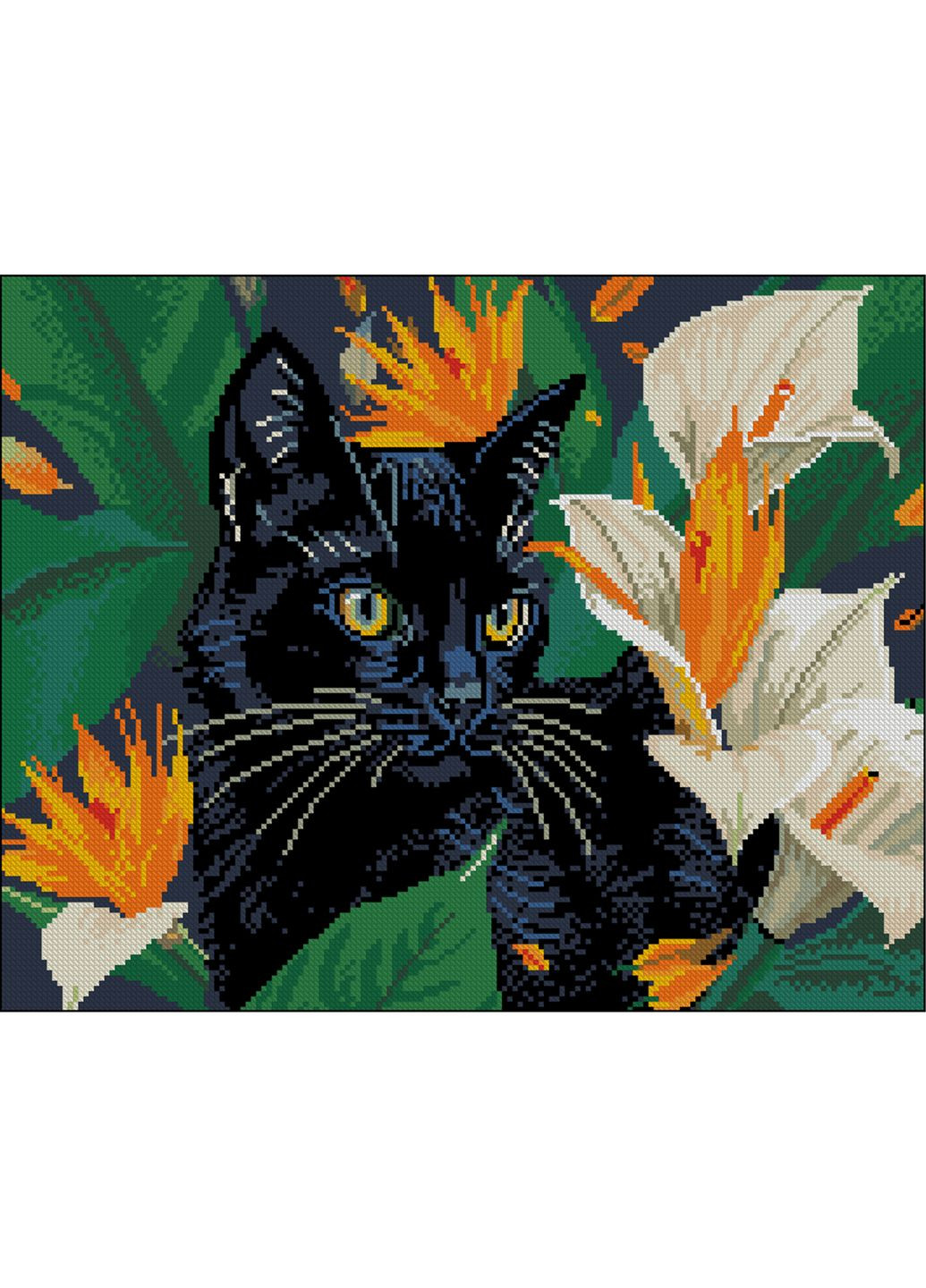 Алмазна мозаїка Кішка на полюванні без підрамника см вишивка з камінням для творчості Strateg (369759825)