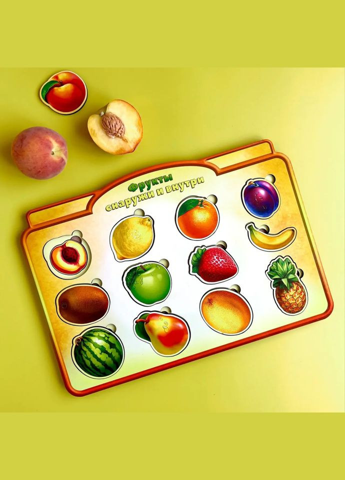Деревянный пазл-вкладыш "Фрукты в разрезе" (ПСД136) PSD136 сортер Ubumblebees (302010330)