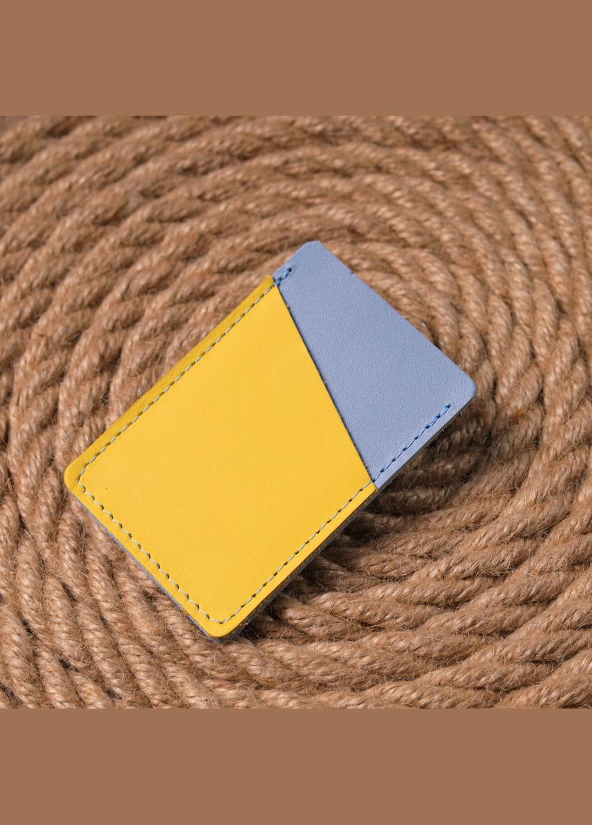 Оригинальный кожаный картхолдер комби двух цветов Сердце Желто 16701 Grande Pelle (362418414)