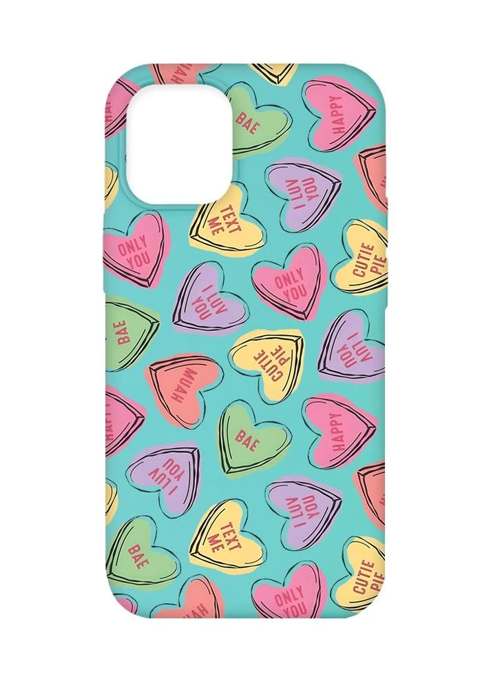 Матовый чехол на iPhone 12/12 Pro:: Сердечка с текстом (принт 333) Creative (360702264)