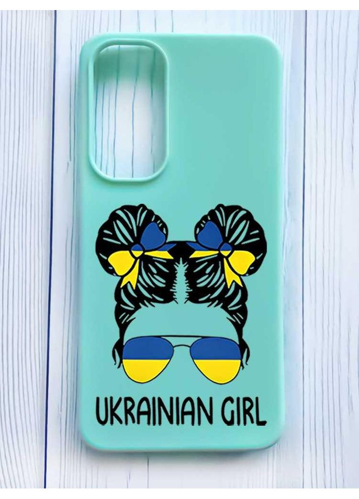 Mатовий бірюзовий чохол на Samsung Galaxy A35 (A356) Українська дівчина (принт 113) Creative (355402226)