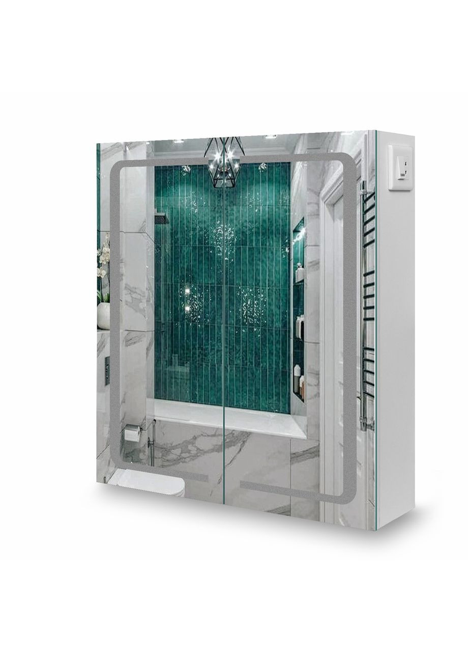 Зеркальный шкаф в ванную G19 - 60 см с подсветкой LED 2 двери Seria A (372113528)