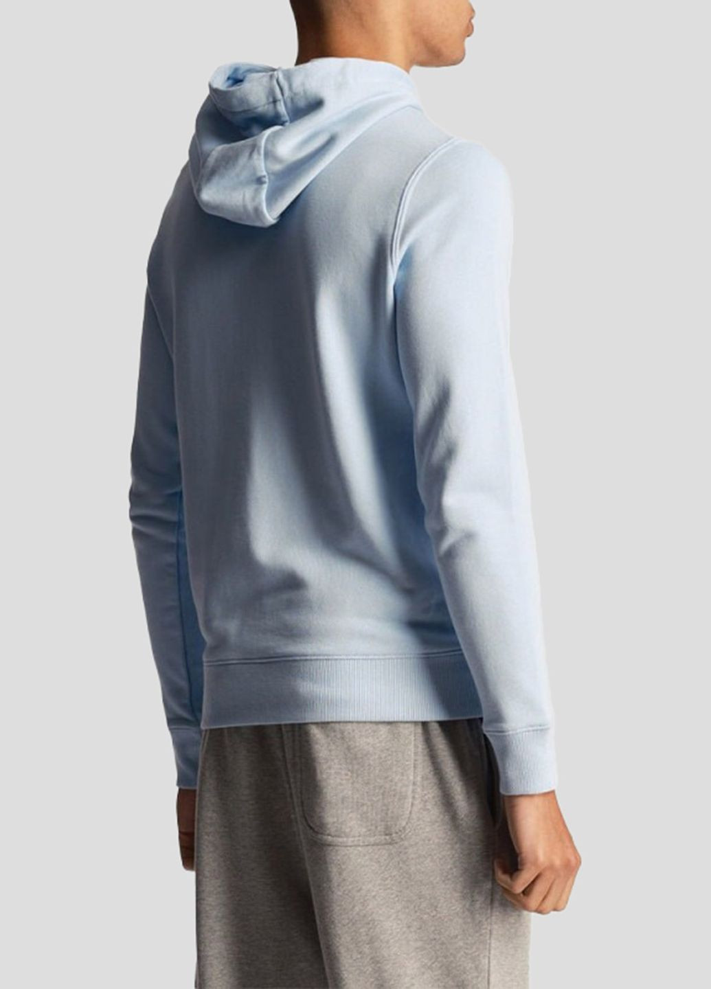 Голубой хлопковый худи Pullover Hoodie Lyle & Scott (297675792)