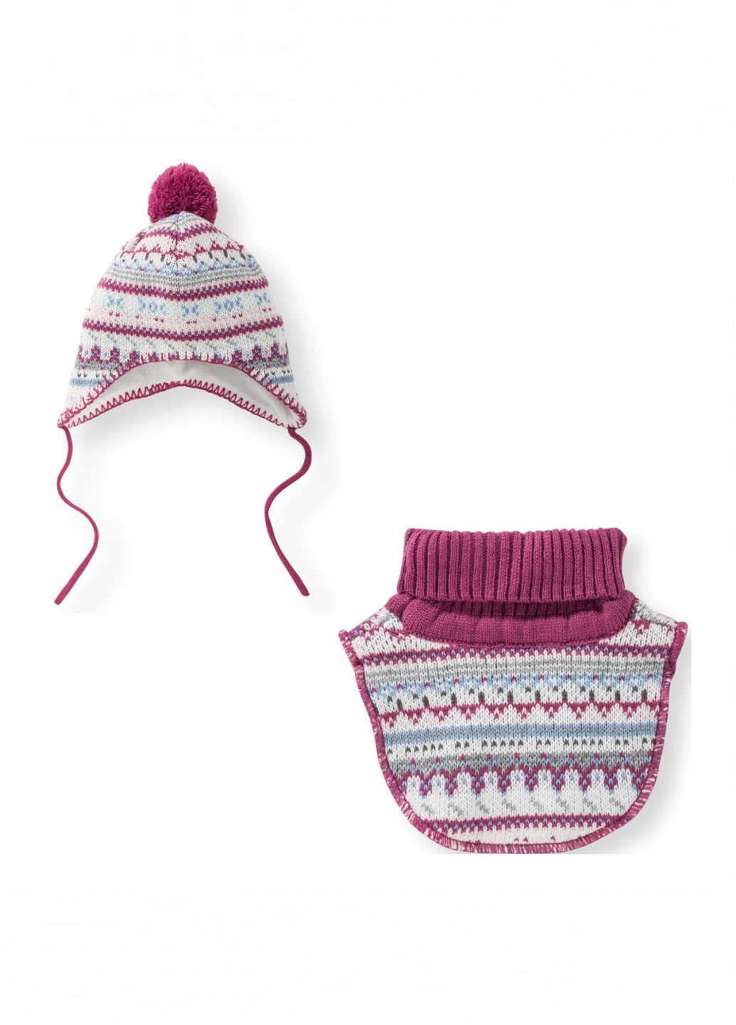 Комплект шапка + манішка (шарф) для дівчинки 305620 Різнобарвний Lupilu (263343843)