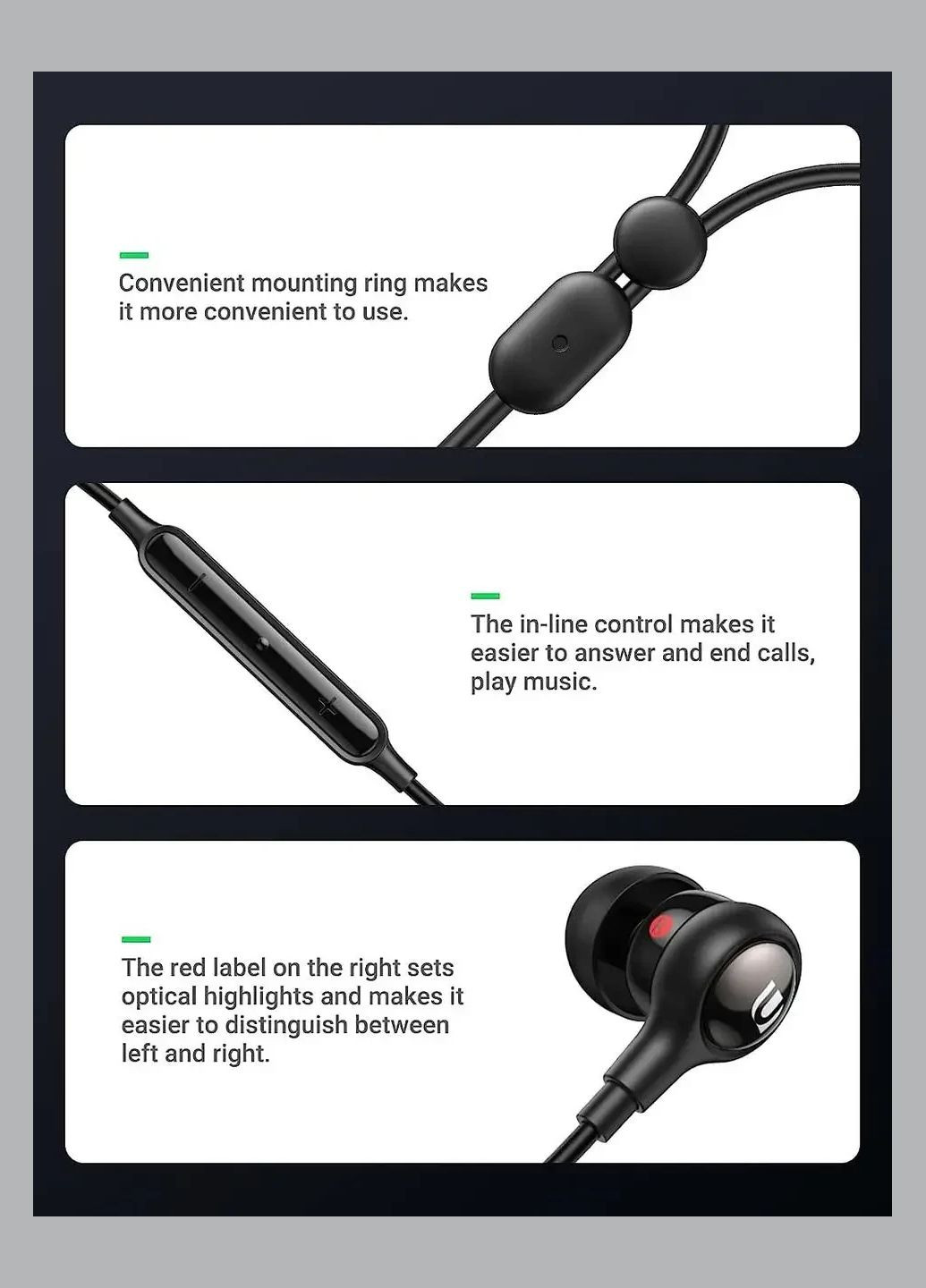 Навушники HiTune чорні, дротові 3.5 мм EP103 Ugreen (325700204)