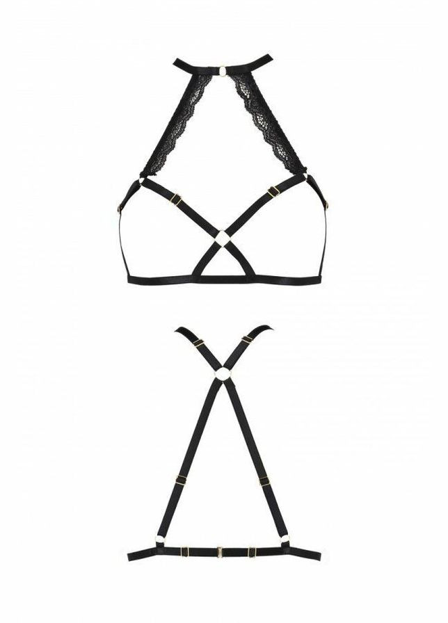 Чорний демісезонний портупея зі стреп з мереживом lorry bra black exclusive Passion