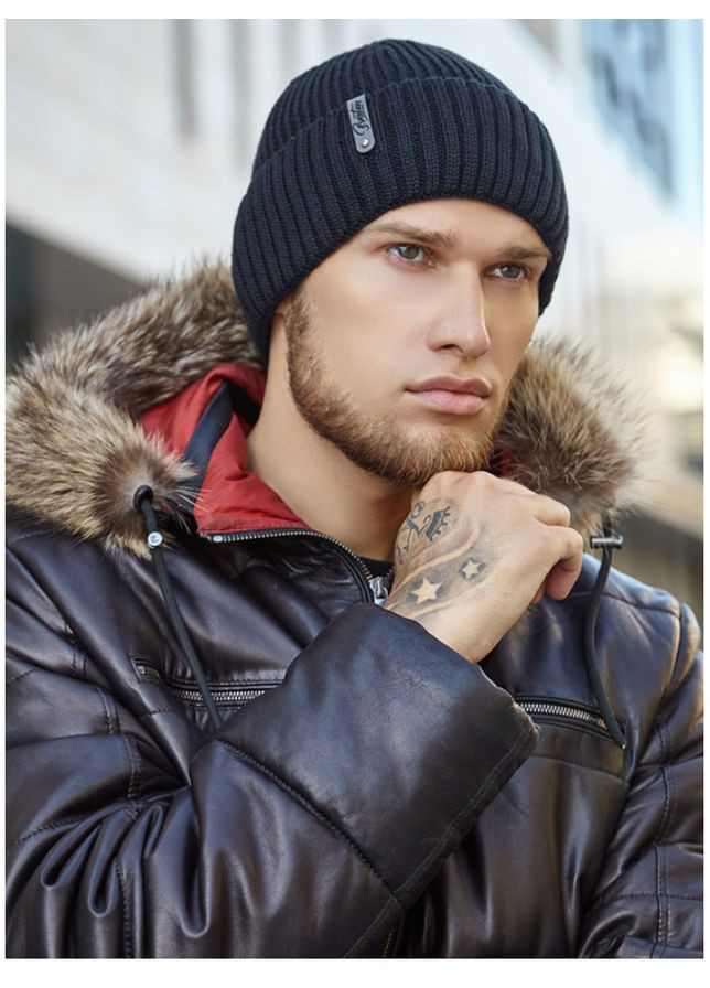 Шапка мужская вязаная на флисе Braxton Ітан (305590070)