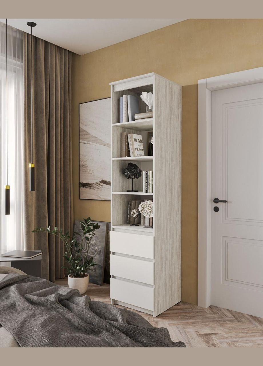 Шкаф-пенал для одежды с ящиками и полками T-219 от MORELI (335424392)