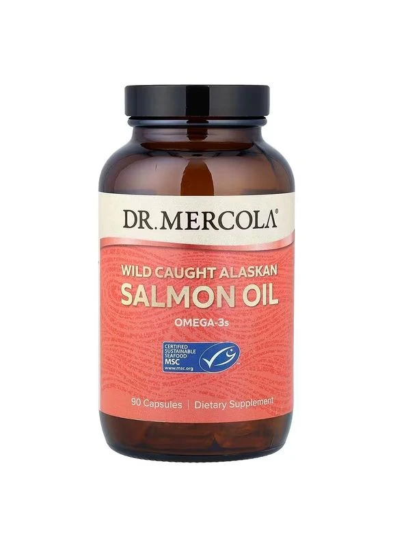 Аляскинський риб'ячий жир, Salmon Oil, з лосося, 90 капсул Dr. Mercola (394186765)