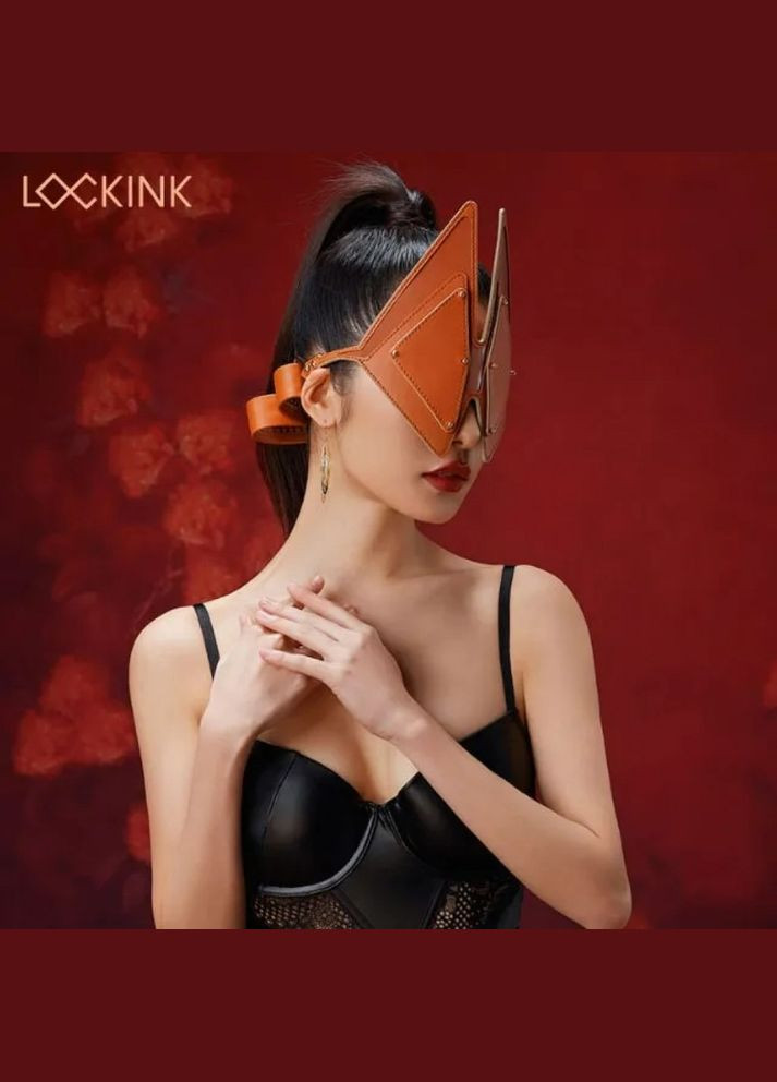 Маска Лисички с отстегивающейся передней частью, натуральная кожа, коричневая, Lockink (297130599)