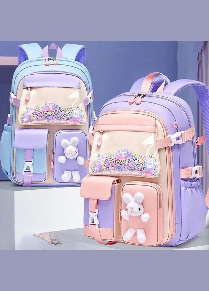 Рюкзак, портфель городской, школьный. Фиолетовый + Розовый. No Brand (296932682)