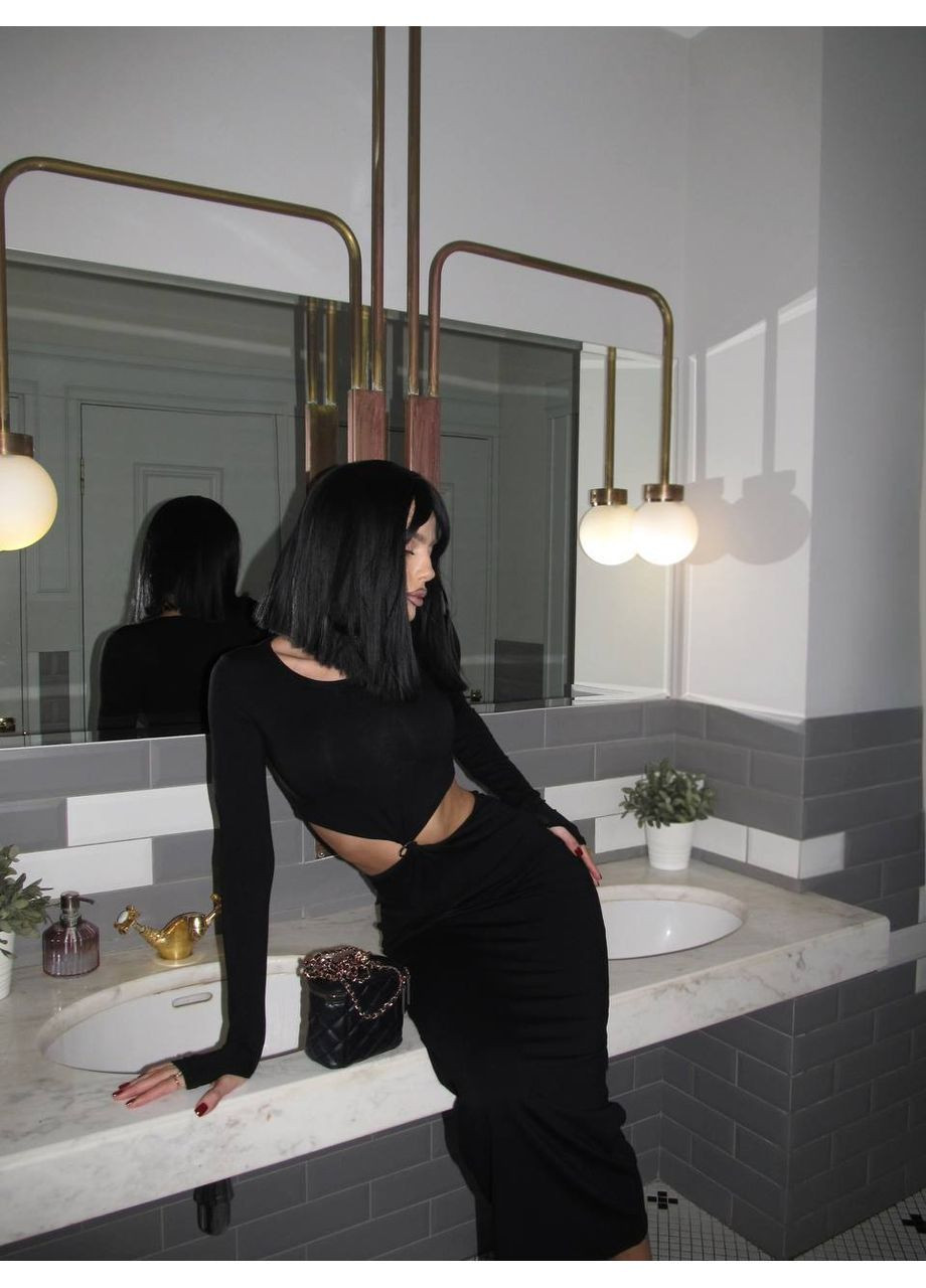 Чорна святковий, вечірня сукня No Brand однотонна