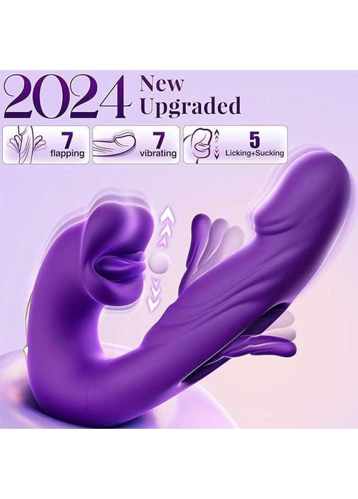 Вибратор 3в1 Pretty Love Night Lover 19 режимов фиолетовый - (372659875)