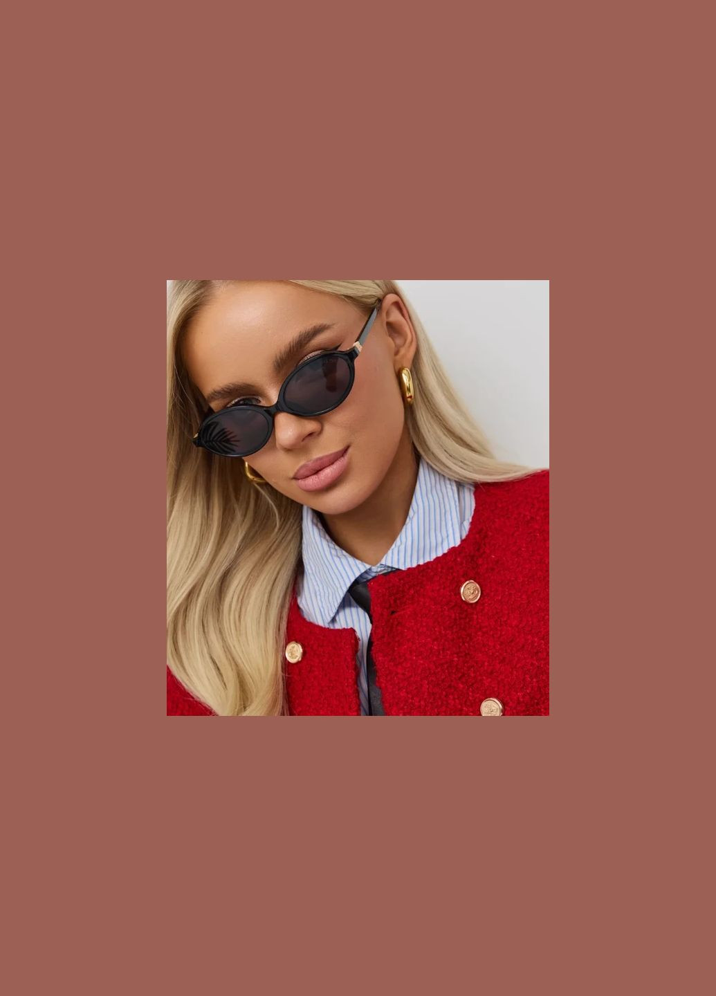 Очки солнцезащитные узкие овальные в стиле миу миу черный No Brand (342328874)