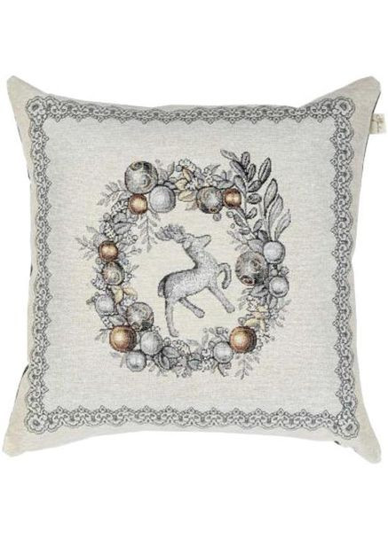 Наволочка декоративная Silver Star Венчик с оленем Гобелен 45х45 см Прованс (367726838)