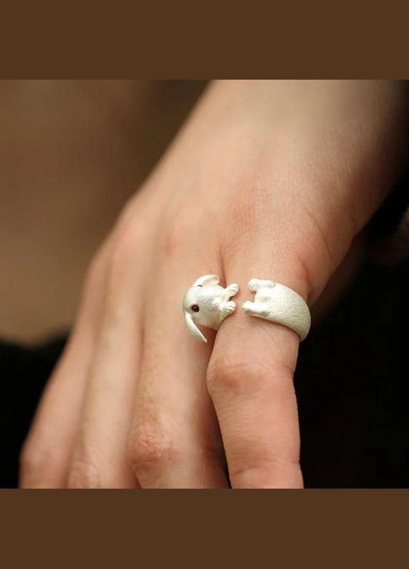 Кольцо для нежной девушки колечко в виде заяца с красными глазами регулируемый Fashion Jewelry (285780987)