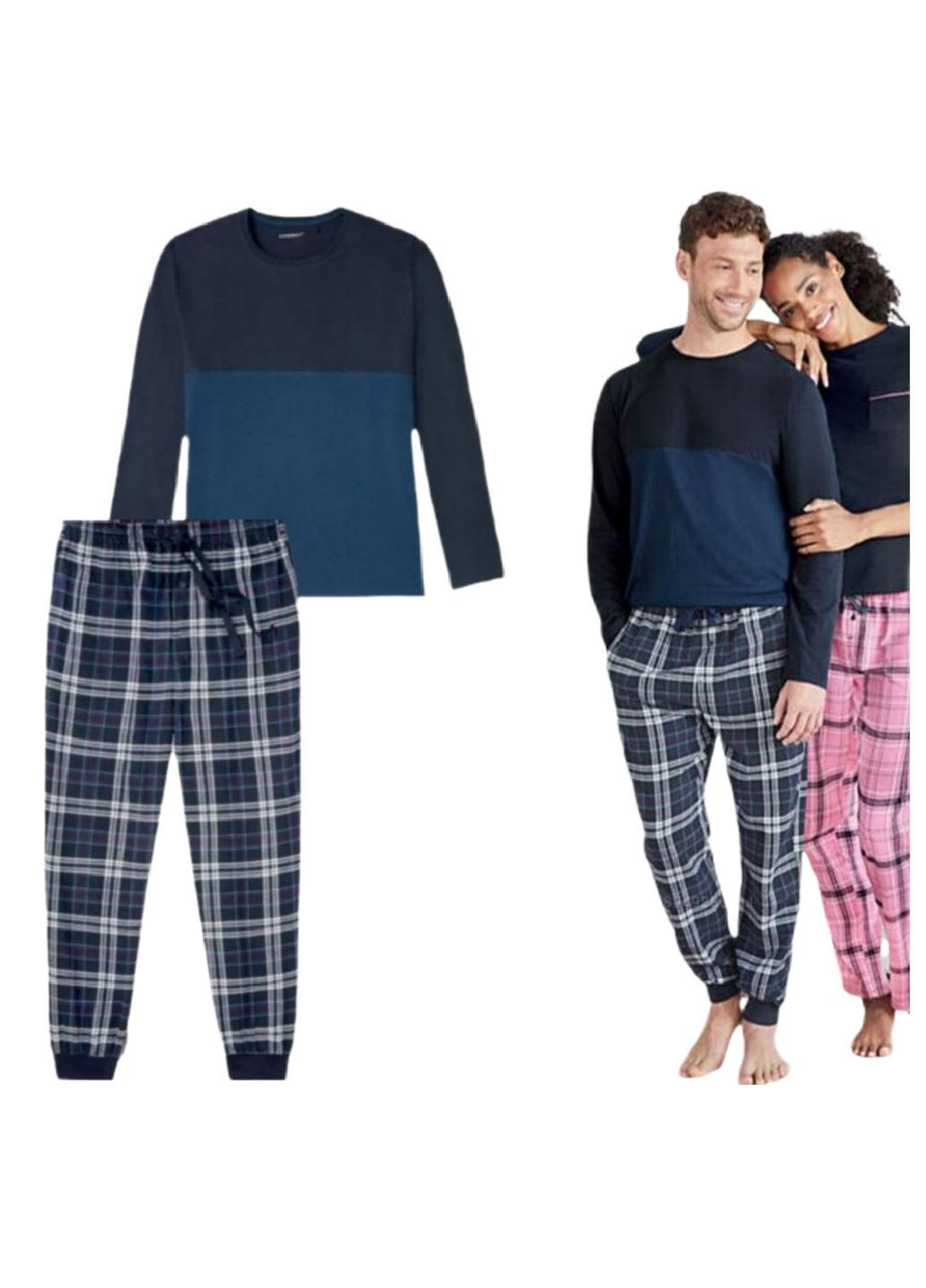 Чоловіча піжама з фланелевими штанами домашній костюм Livergy Піжама (369156225)