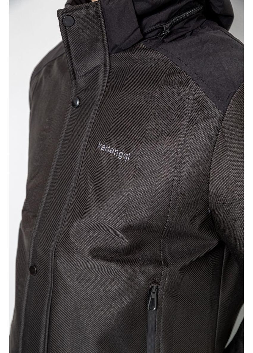 Чорна куртка чоловіча демісезонна з капюшоном,, 214r22015 No Brand