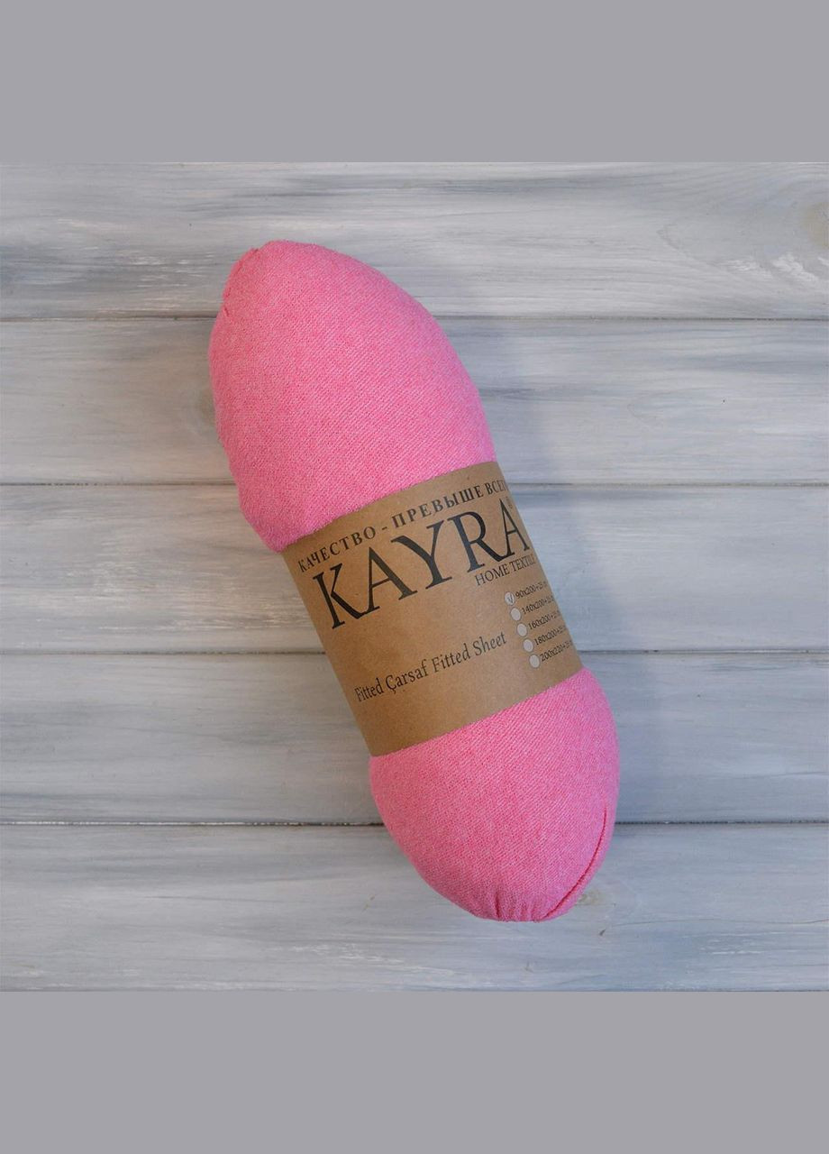 Простирадло 140х200+25 см махрове на резинці Малинове Kayra (318382136)