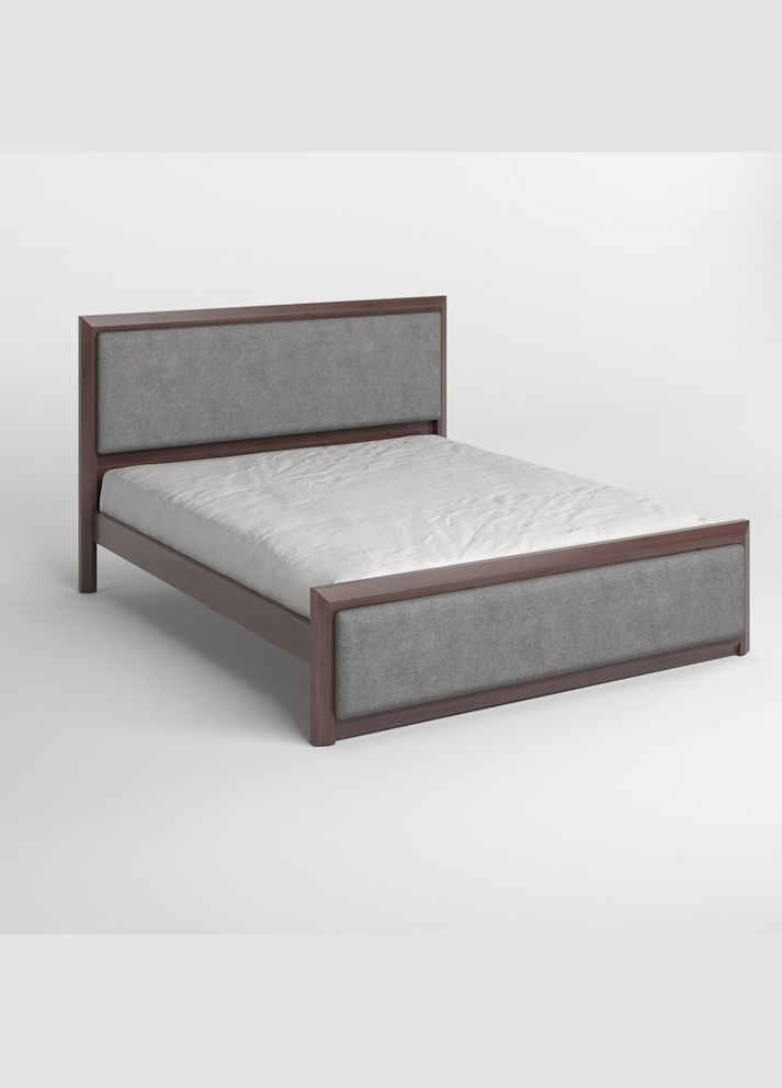 Двуспальная деревянная кровать Барселона Б4/Аляска 93 (Серый) 160х190 см (MBG-13952) Mebigrand (368280639)