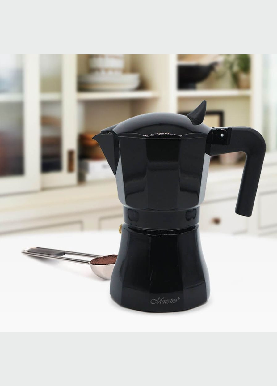 Кавоварка гейзерна алюмінієва 450 мл чорна (MR-1658-9) Maestro (336153445)
