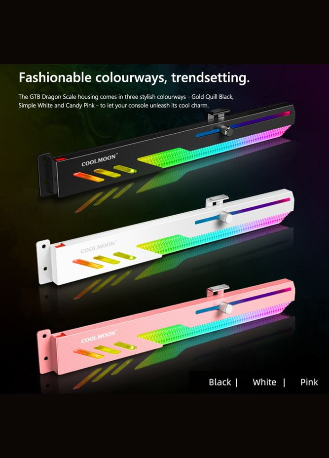 Опора відеокарти Coolmoon GT8 ARGB Black No Brand (305066365)