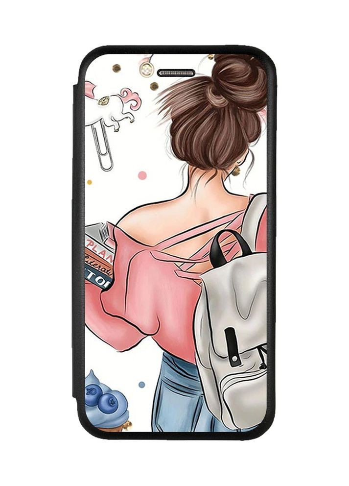Чохол-книжка з малюнком для Samsung Galaxy A32 5G Чорний:: Дівчина з рюкзаком (принт 30) G-Case (359482641)