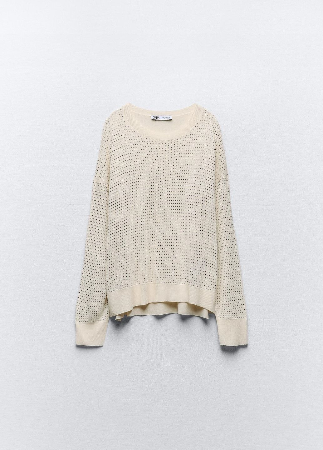 Молочный демисезонный свитер Zara