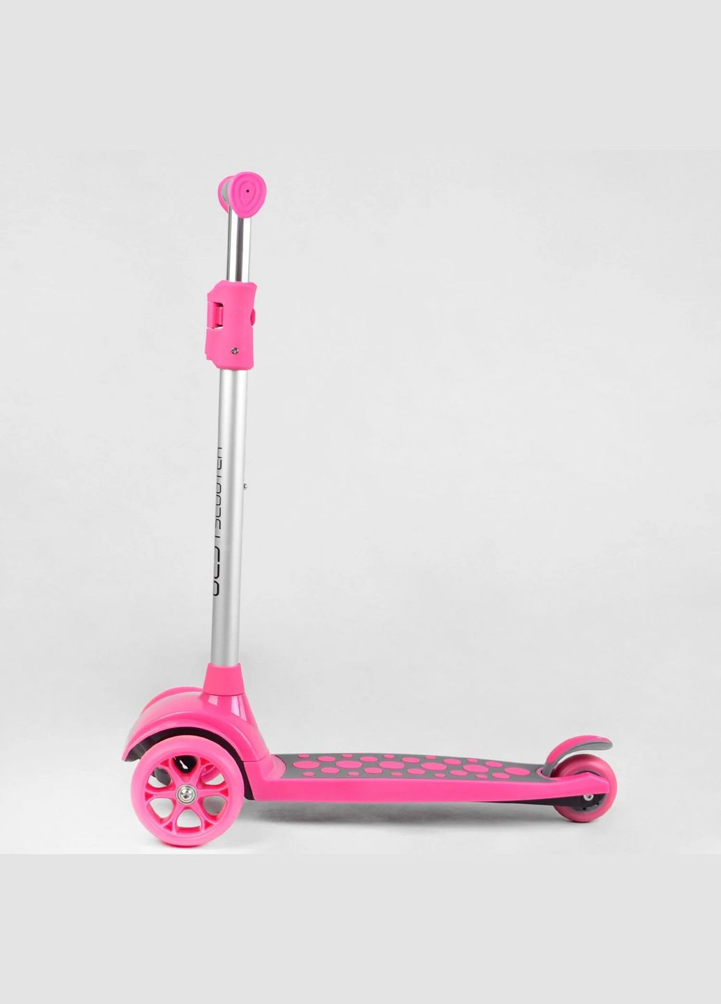 Детский самокат LK-61022. Подсветка деки, колес и дисков, PU колеса, съемный руль. Розовый Best Scooter (282954570)