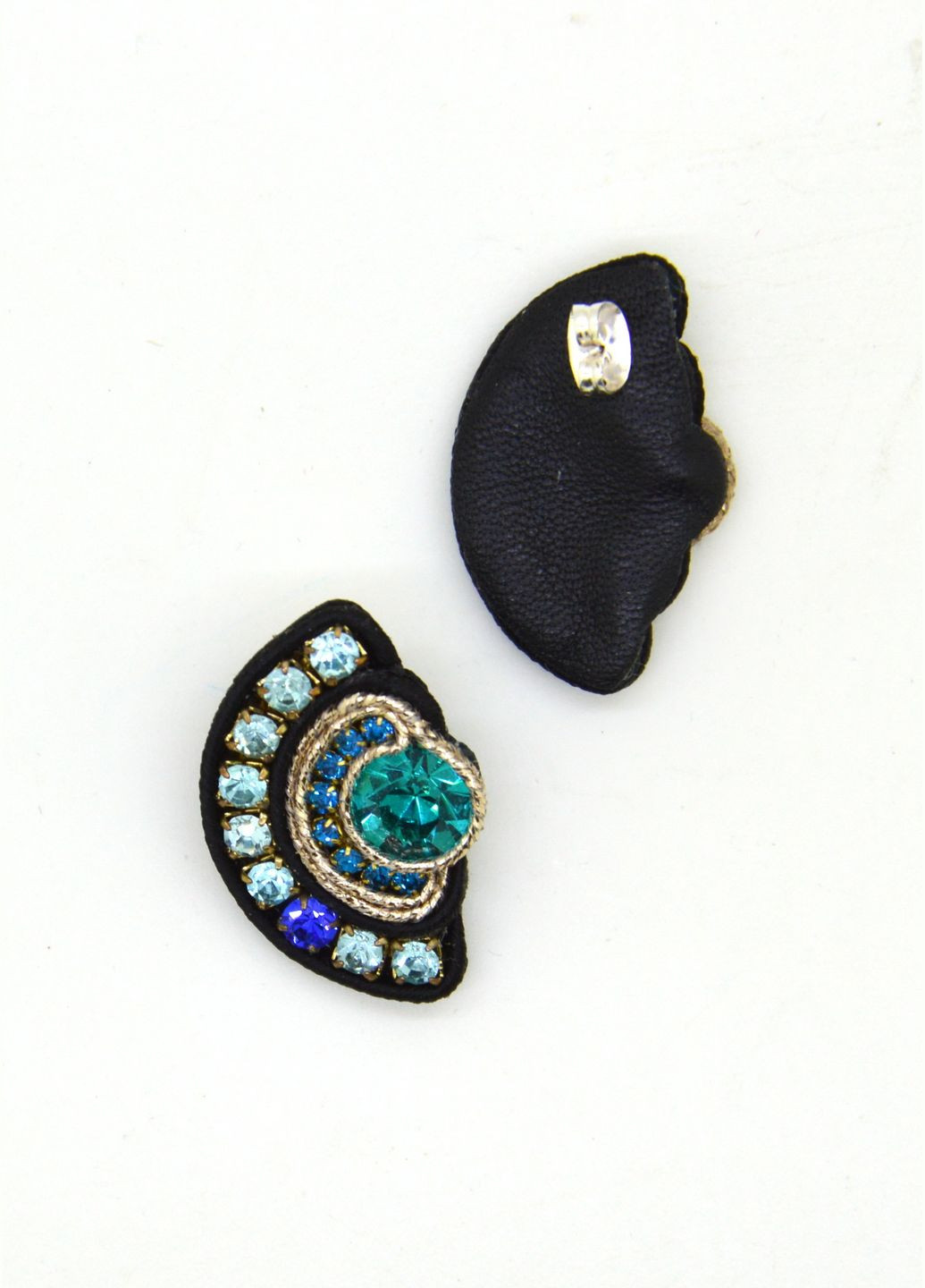 Сережки Дольки с кристалами сині Olha Serhiichuk jewelry (324621542)