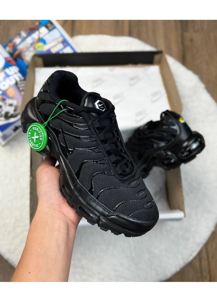 КРОССОВКИ ЖЕНСКИЕ NIKE AIR MAX PLUS TN BLACK НАЙК АИР МАКС ТН ПЛЮС ЧЕРНЫЕ No Brand чёрные демисезоны (391957734)
