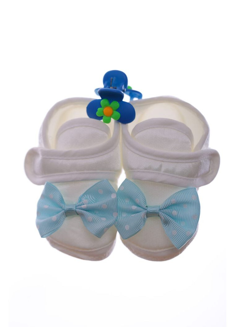 Пінетки та шапка для хлопчика трикотажні з бірюзовим бантом. 1м+ (38909) BABYKROHA (360797361)