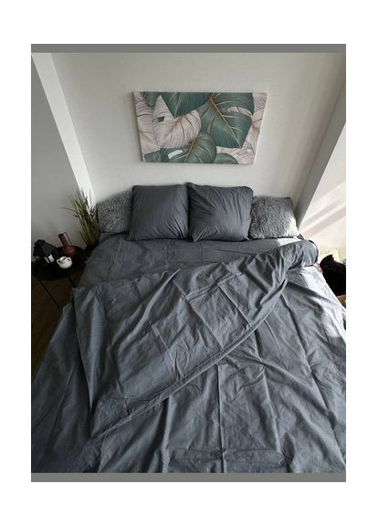 Полутораспальный комплект Постельного белья 100% Хлопок Dark Grey 150х220 BL1.5-5 Vital-Textile (367262327)
