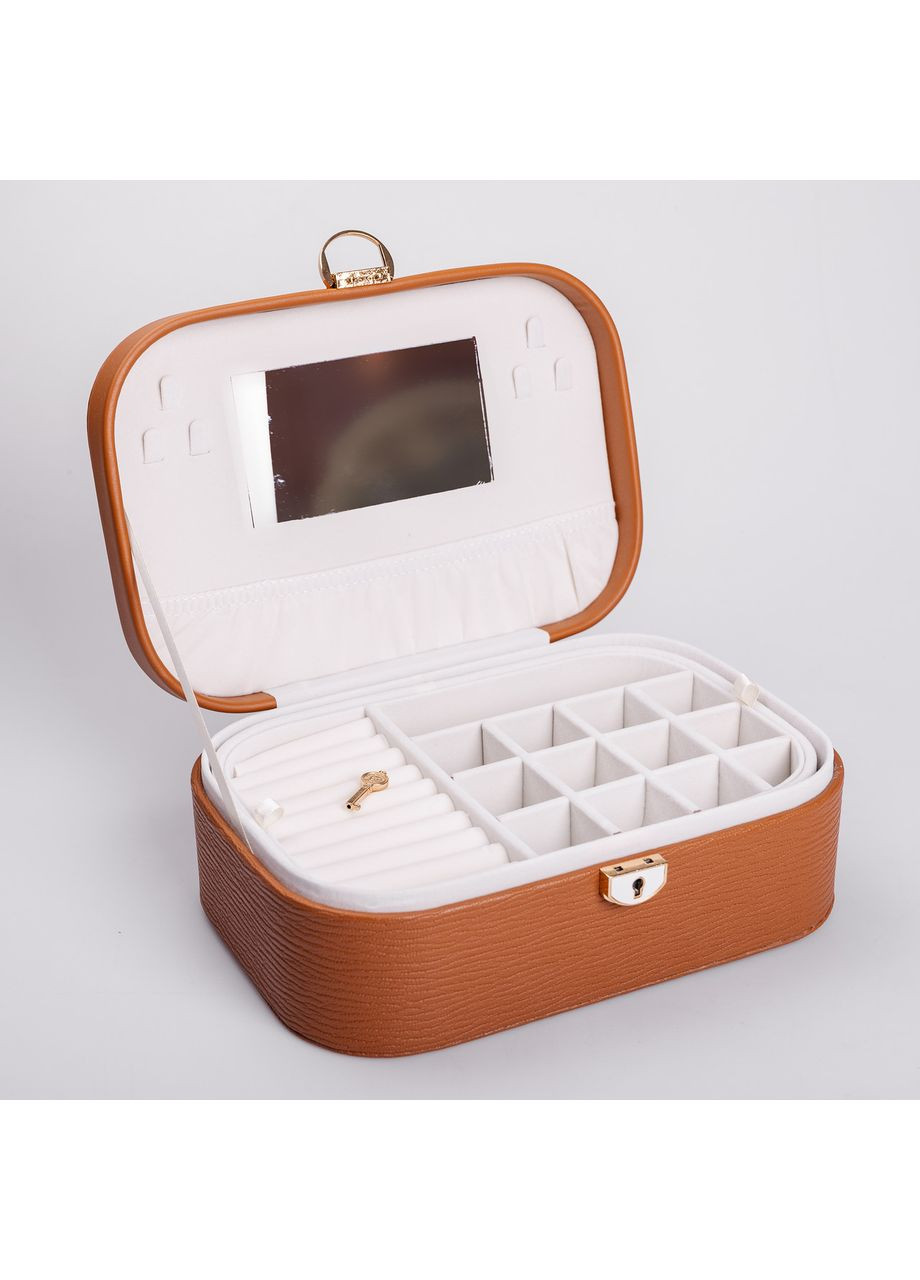 Ящик-органайзер для украшений с замком 26х18х9,5 см Теракот Yiwu (360454677)