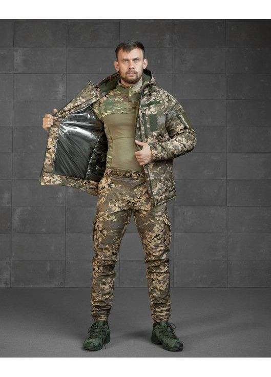 Армійський чоловічий зимовий костюм SoftShell піксель Freedom