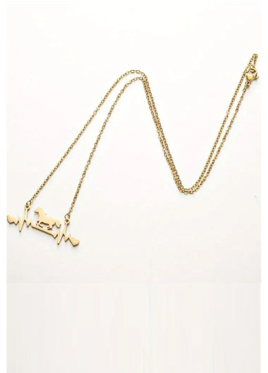 Подвеска на цепи кулон кардиограммма лошадь с сердечками, 1793 No Brand (370143397)