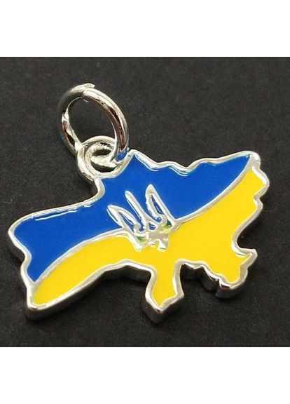 Подвеска "Карта Украины" 14х20 мм, цвет серебро (гиппоаллергенный сплав) Plus-plus (352751705)