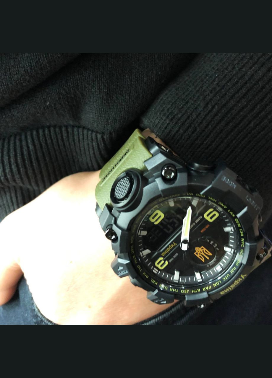 Годинник наручний чоловічий SKMEI 6851/1586AG, Військовий чоловічий наручний годинник зелений, Годинник спортивний No Brand (359474515)