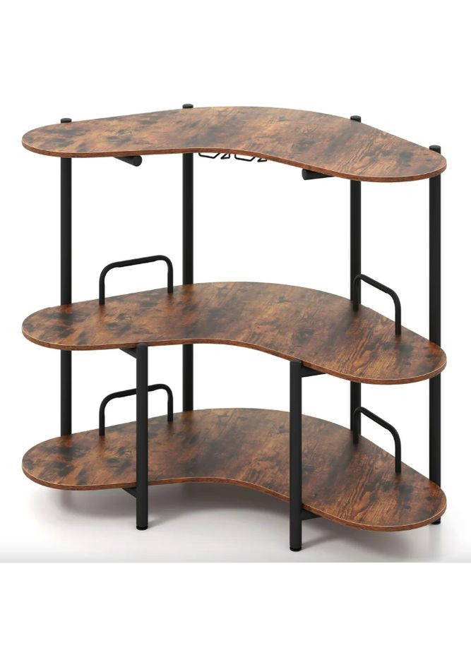 Барний стіл фуршетний Wise з полицями кутовий Costway (361952008)